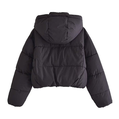 Cropped Puffer Jacket | Warm Hooded Design for Winter Style 4