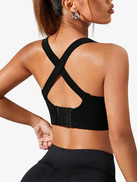 Cross Back Sports Bra | Breathable Comfort with Stylish Design 0