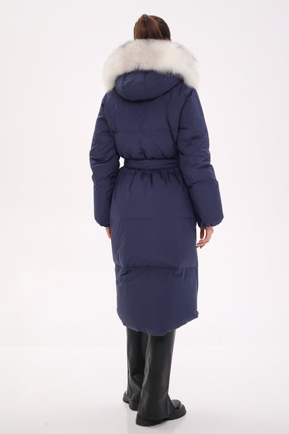 Genuine Silver Fox Down Fill Coat