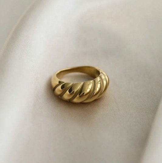 Dainty Crescent Ring | 18K Stainless Steel, Hypoallergenic and Tarnish Resistant 0