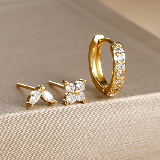 Dainty Earring Set | Mix and Match Stainless Steel Hoops and Studs 0