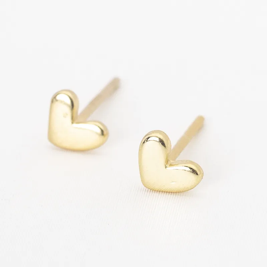Dainty Heart Stud Earrings | S925 Silver with 18k Gold Finish, Hypoallergenic 0