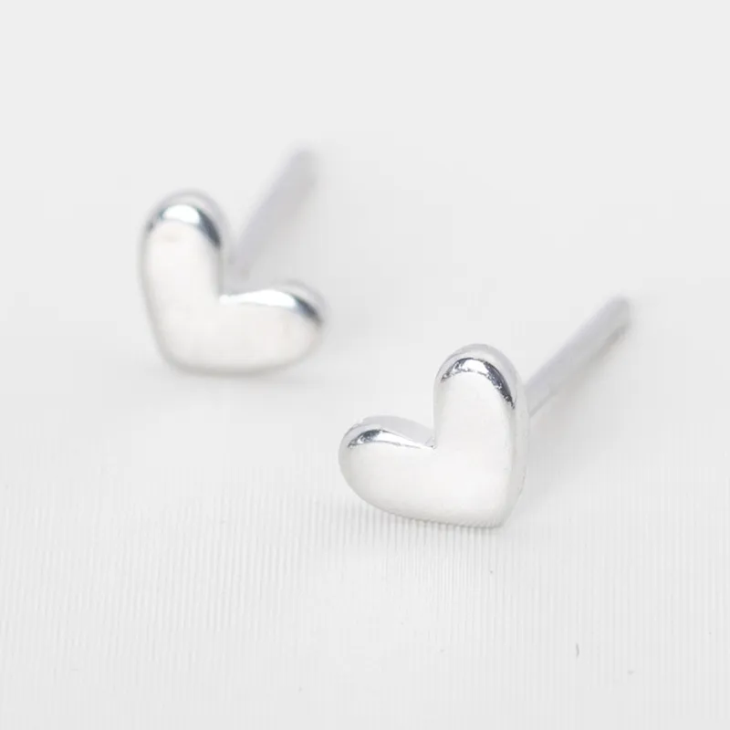Dainty Heart Stud Earrings | S925 Silver with 18k Gold Finish, Hypoallergenic 6
