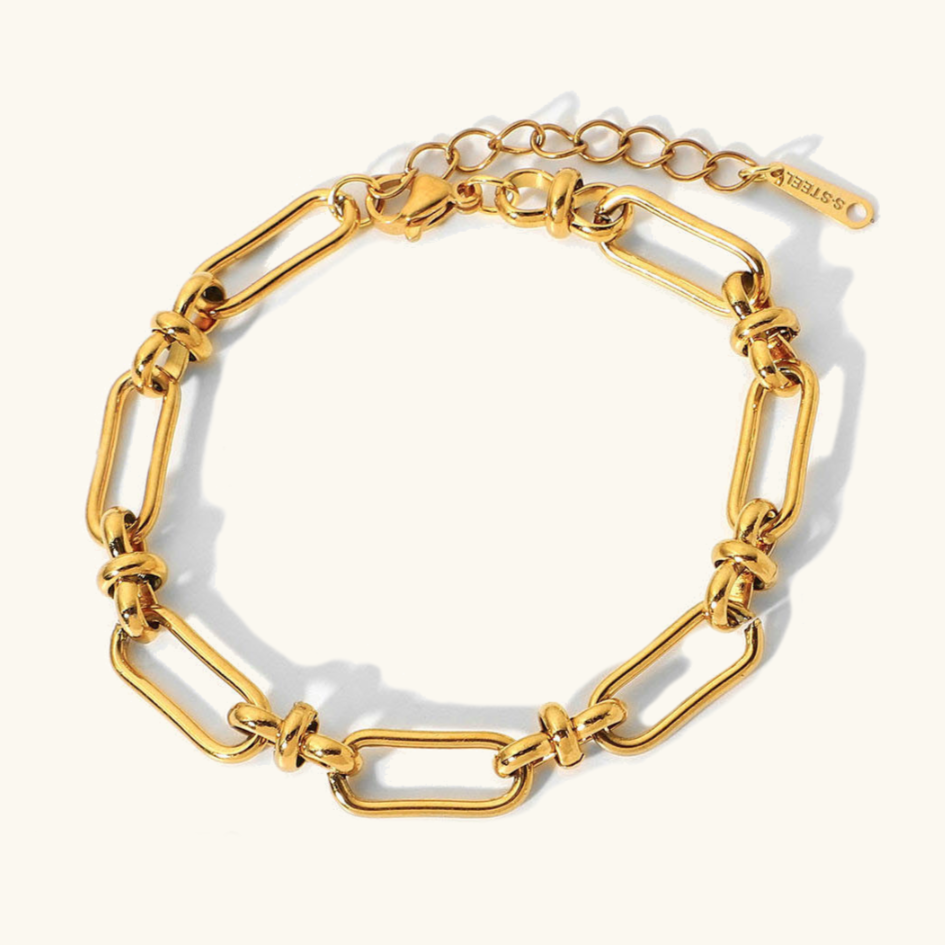Dainty Paperclip Chain Bracelet | Waterproof 18k Gold with Hypoallergenic Design 0