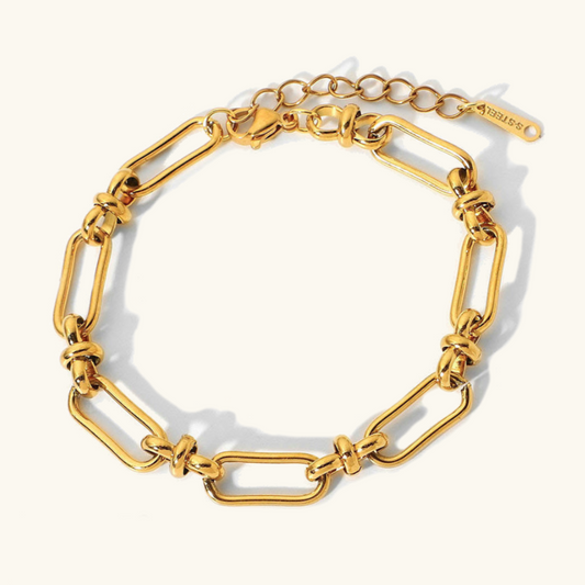 Dainty Paperclip Chain Bracelet | Waterproof 18k Gold with Hypoallergenic Design 0