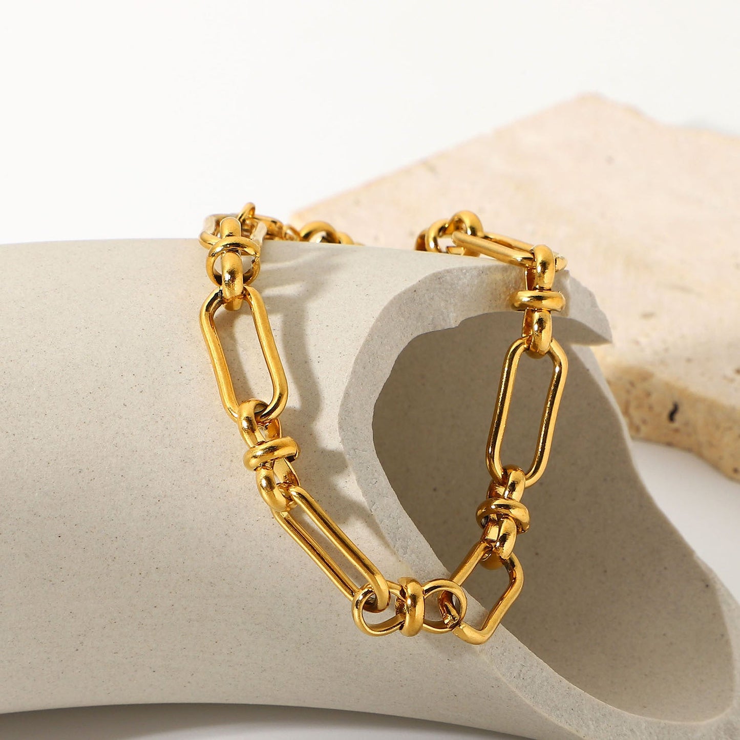 Dainty Paperclip Chain Bracelet | Waterproof 18k Gold with Hypoallergenic Design 2