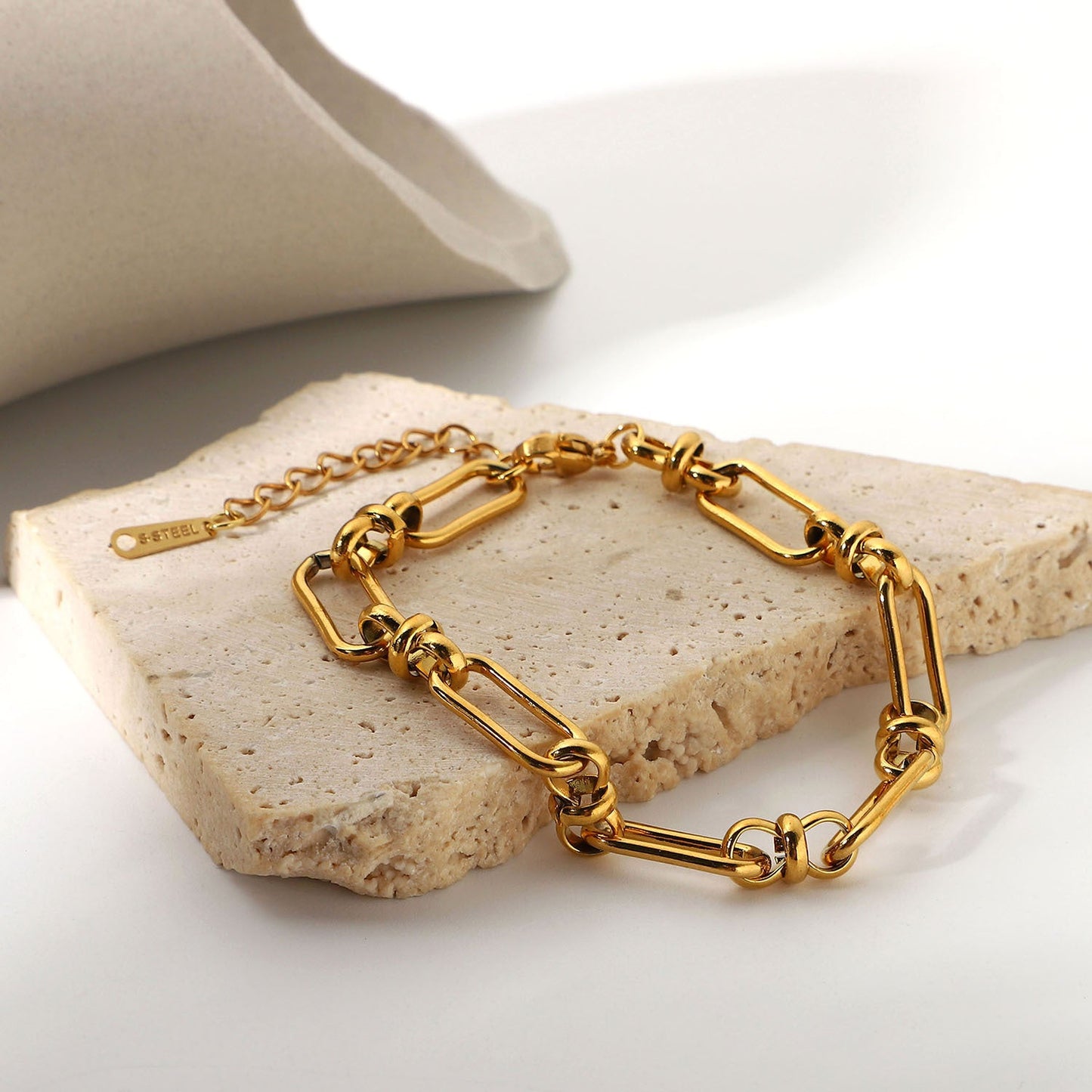 Dainty Paperclip Chain Bracelet | Waterproof 18k Gold with Hypoallergenic Design 3