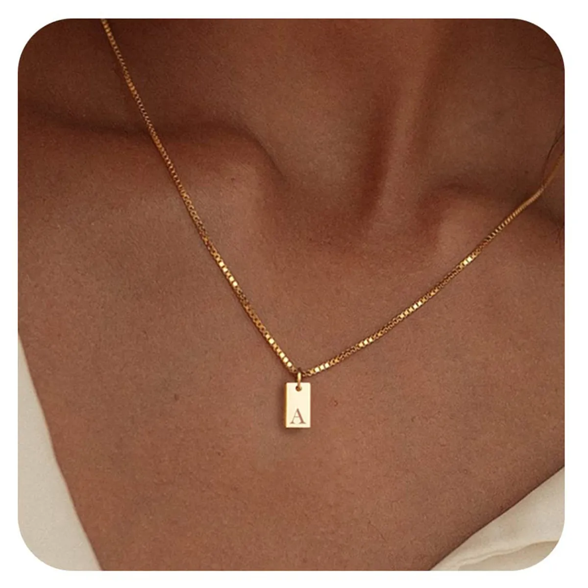 Dainty Tag Necklace | Personalized Stainless Steel with Adjustable Length 1