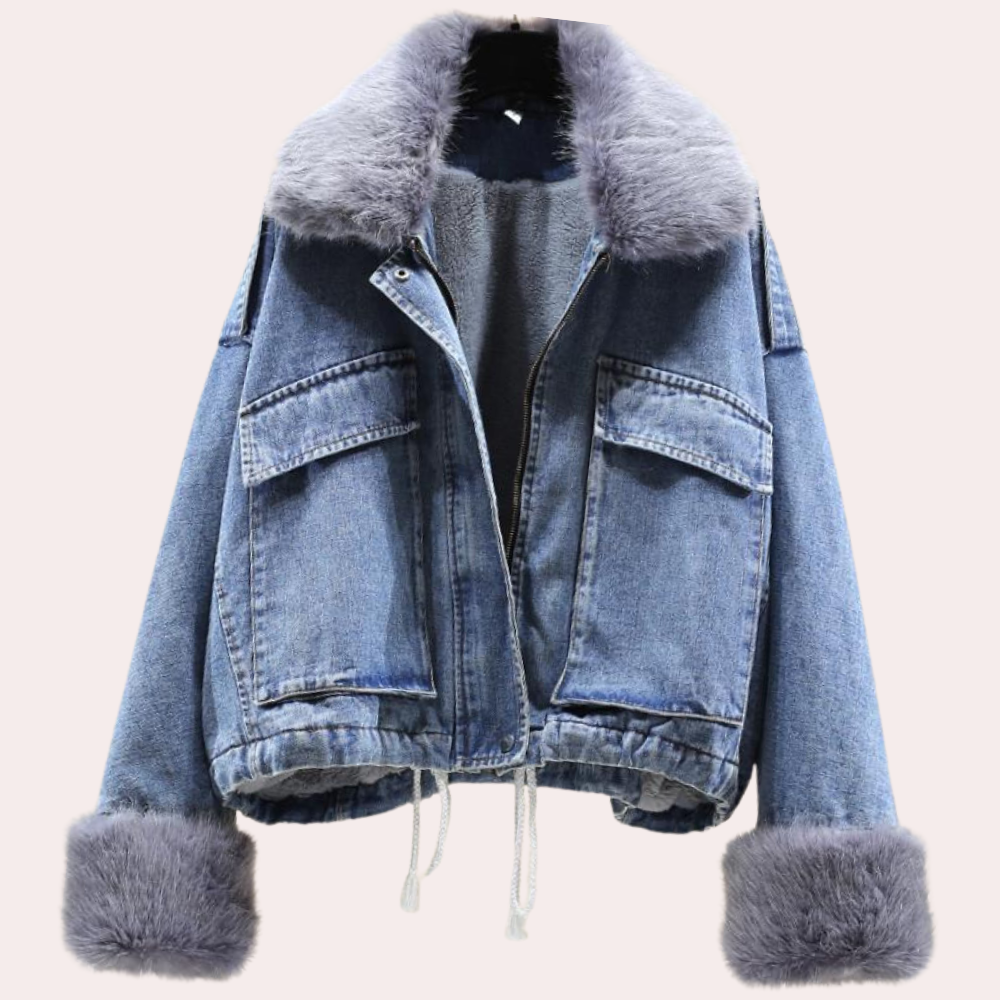 Denim Down Jacket | Stylish Insulated Winter Coat for Women 0