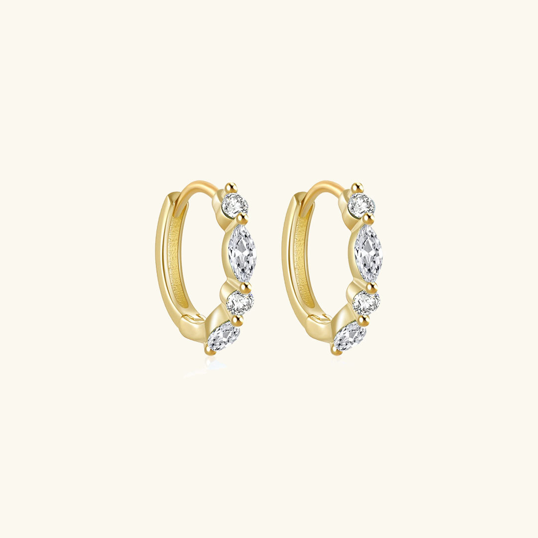 Diamond Hoop Earrings | Water-Resistant S925 Sterling Silver Design 0