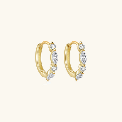 Diamond Hoop Earrings | Water-Resistant S925 Sterling Silver Design 0