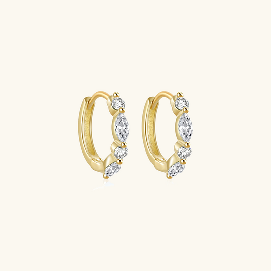 Diamond Hoop Earrings | Water-Resistant S925 Sterling Silver Design 0