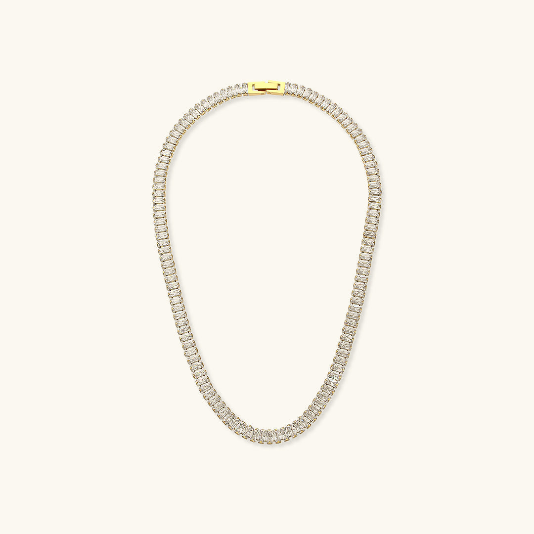Diamond Simulant Necklace | 18K Gold Plated with Hypoallergenic Design 0