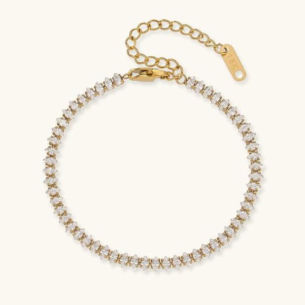 Diamond Tennis Bracelet | 18K Gold Plated with Hypoallergenic Design 2