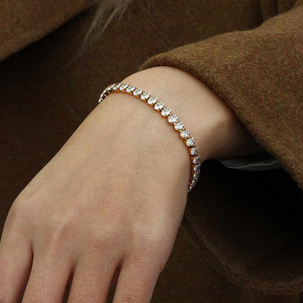 Diamond Tennis Bracelet | 18K Gold Plated with Hypoallergenic Design 4