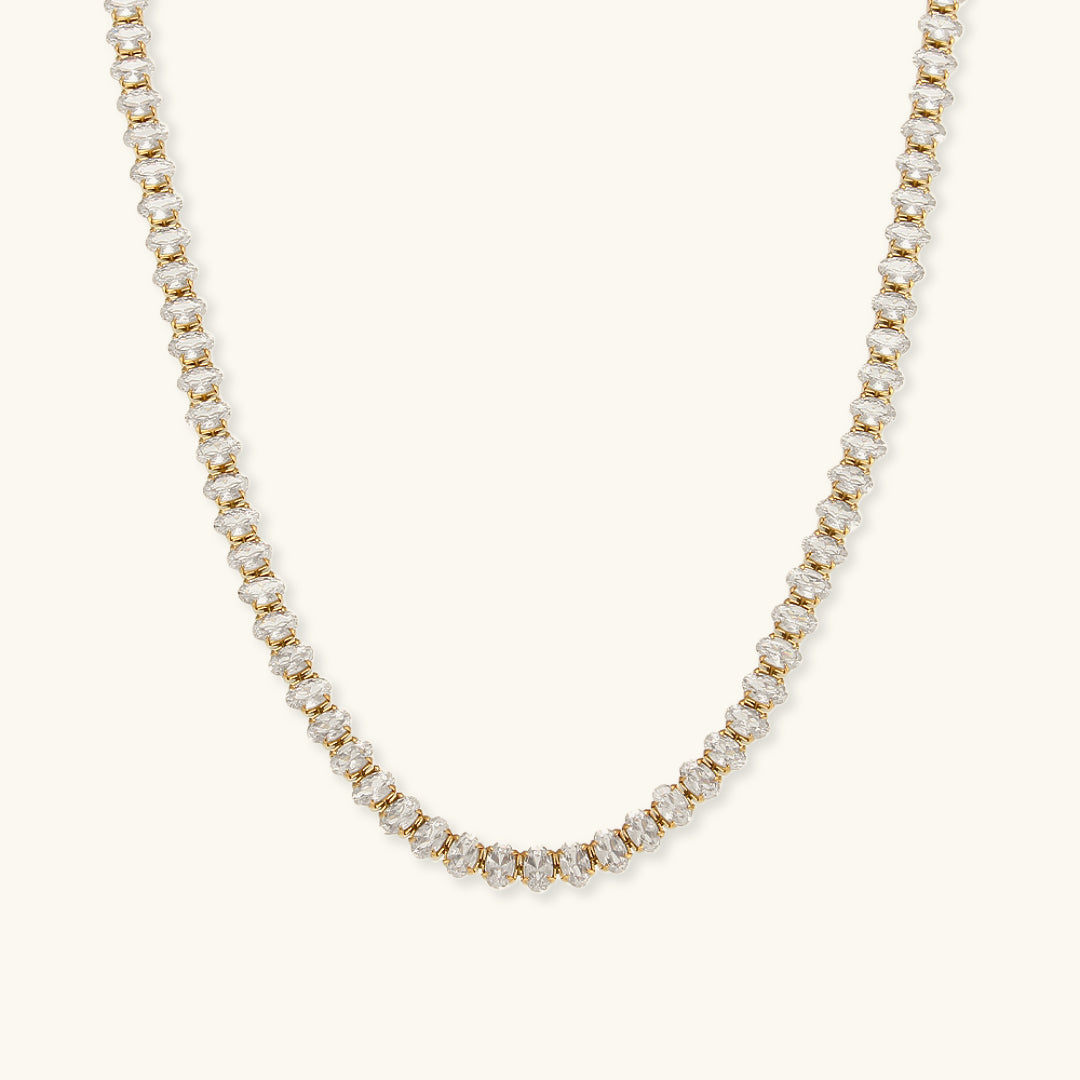 Diamond Tennis Necklace | 18K Gold Plated with Hypoallergenic Design 0
