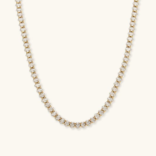 Diamond Tennis Necklace | 18K Gold Plated with Hypoallergenic Design 0