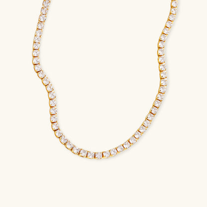 Diamond Tennis Necklace | 18K Gold Plated with Hypoallergenic Design 0
