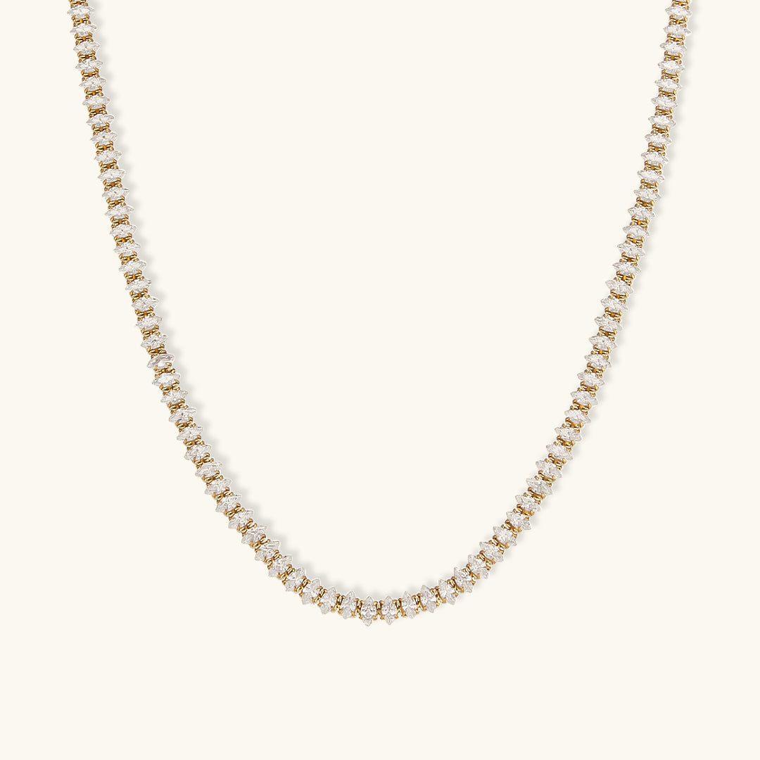 Diamond Tennis Necklace | 18K Gold Plated with Hypoallergenic Design 1