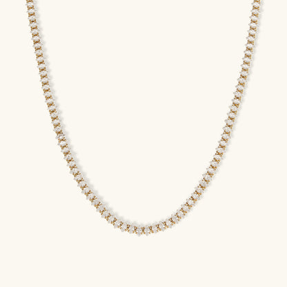 Diamond Tennis Necklace | 18K Gold Plated with Hypoallergenic Design 1