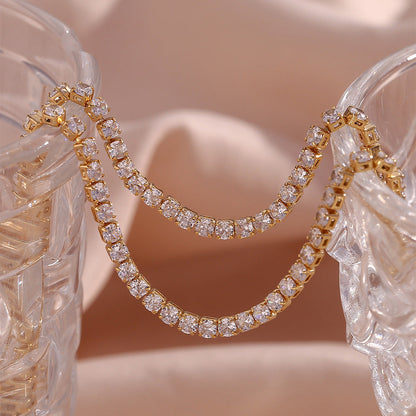 Diamond Tennis Necklace | 18K Gold Plated with Hypoallergenic Design 4