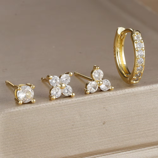 Earring Set | 4-Pair Dainty Collection for Versatile Styling 0