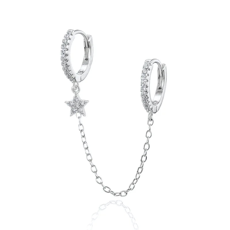 Earring Set | Dainty Surgical Stainless Steel Hoops and Chains for Versatile Styling 3