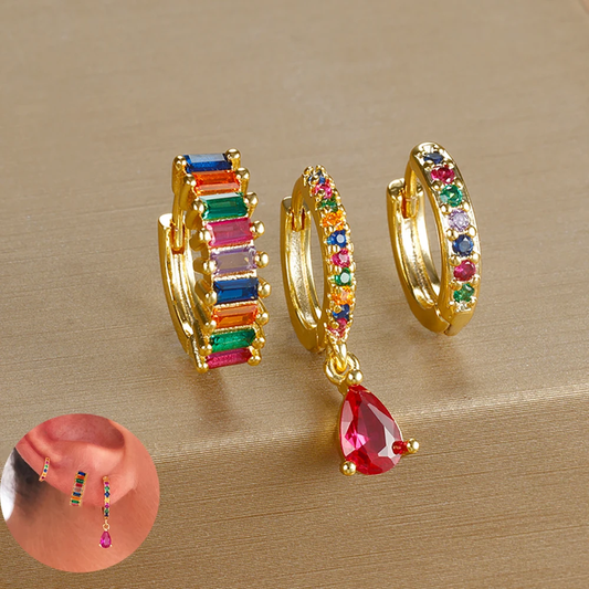 Earring Set | Hypoallergenic Surgical Stainless Steel with Colorful Designs 0