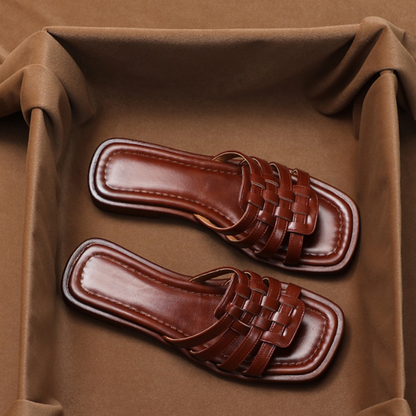 Eco-Leather Woven Slippers 2