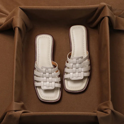 Eco-Leather Woven Slippers 4