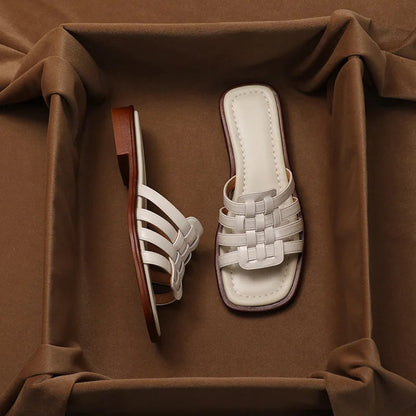Eco-Leather Woven Slippers 5