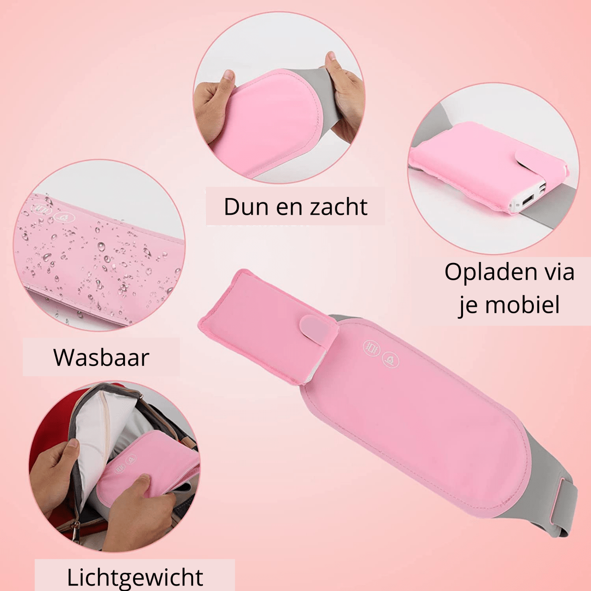 Electric Heating Belt | Rechargeable with Heat and Vibration Functions 4