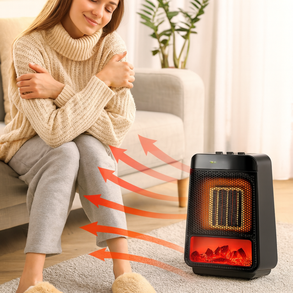 Electric Space Heater | Compact Energy Efficient Design with Adjustable Thermostat 0