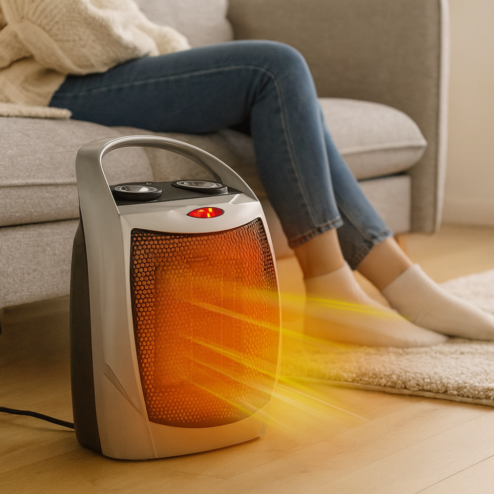 Electric Space Heater | Rapid Heating with Adjustable Thermostat 0