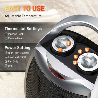 Electric Space Heater | Rapid Heating with Adjustable Thermostat 1
