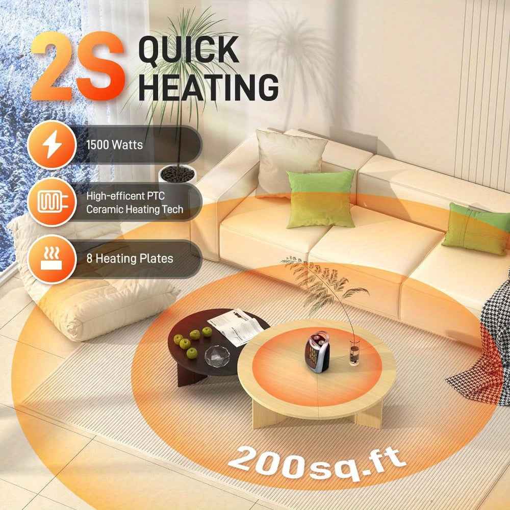 Electric Space Heater | Rapid Heating with Adjustable Thermostat 4