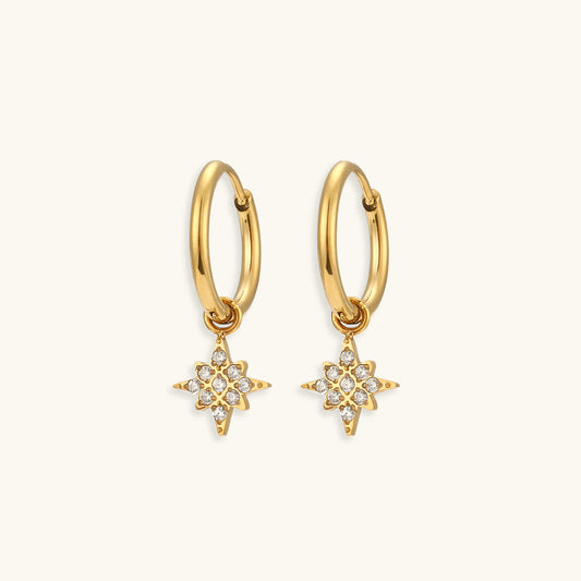 Elegant Gold Earrings | Waterproof 18k Gold with AAAAA Diamond Simulants 0