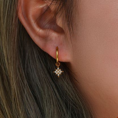 Elegant Gold Earrings | Waterproof 18k Gold with AAAAA Diamond Simulants 1