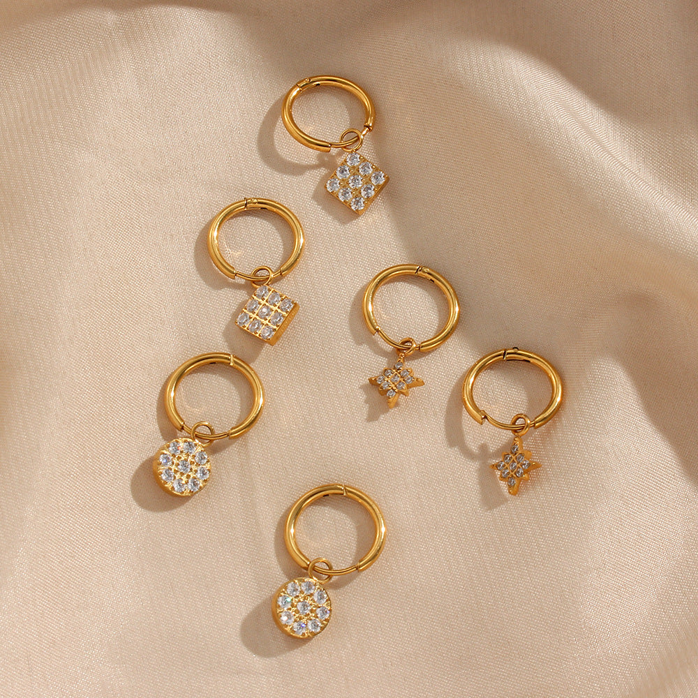 Elegant Gold Earrings | Waterproof 18k Gold with AAAAA Diamond Simulants 3