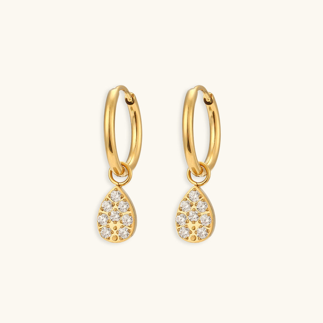 Elegant Gold Earrings | Waterproof 18k Gold with AAAAA Diamond Simulants 4