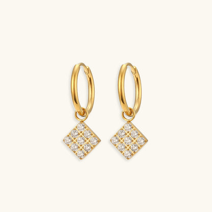 Elegant Gold Earrings | Waterproof 18k Gold with AAAAA Diamond Simulants 8