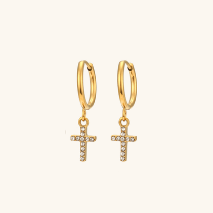 Elegant Gold Earrings | Waterproof 18k Gold with AAAAA Diamond Simulants 9