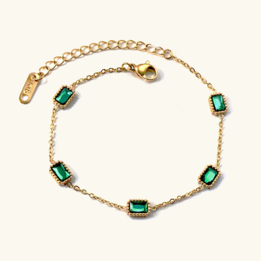 Erin Gold Bracelet | 18k Waterproof Design with Diamond Simulants 0