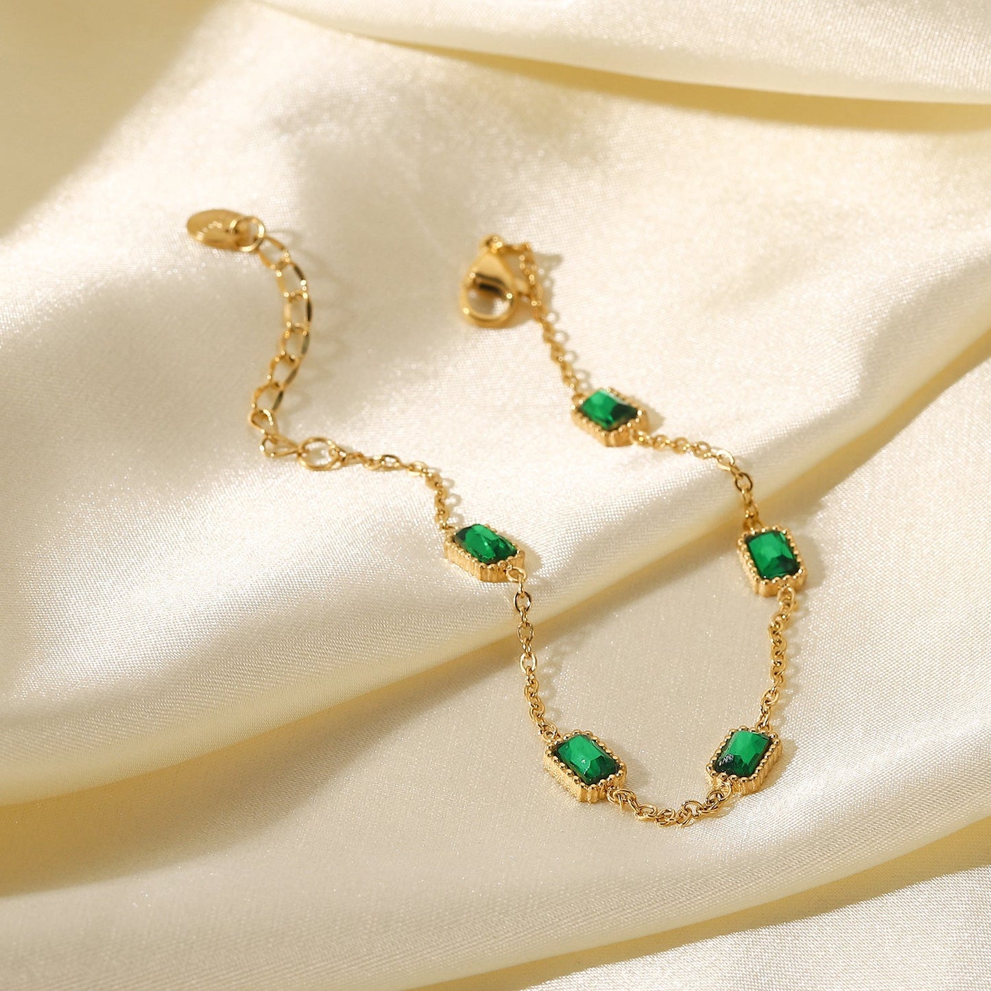 Erin Gold Bracelet | 18k Waterproof Design with Diamond Simulants 6