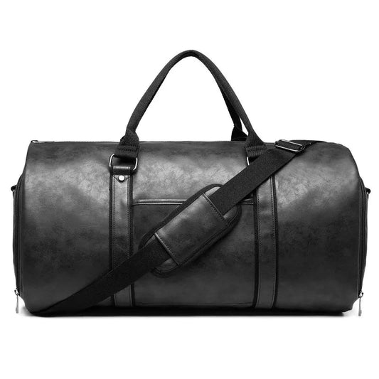 Faux Leather Garment Duffle Bag | Waterproof Travel Bag with Shoe Storage 1