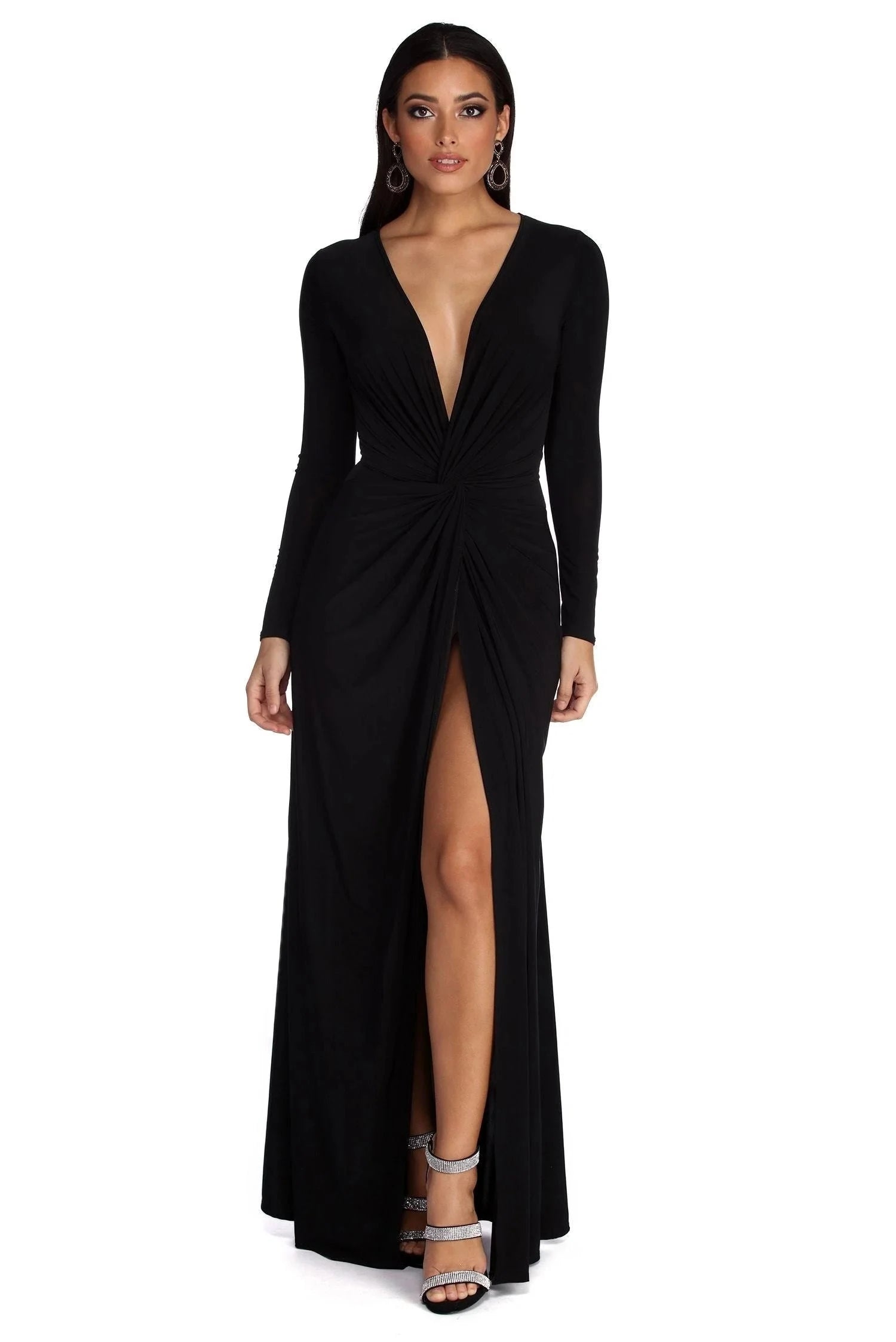 Formal Dress | Elegant V-Neck with Flattering Pleated Accents 3