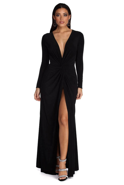 Formal Dress | Elegant V-Neck with Flattering Pleated Accents 3