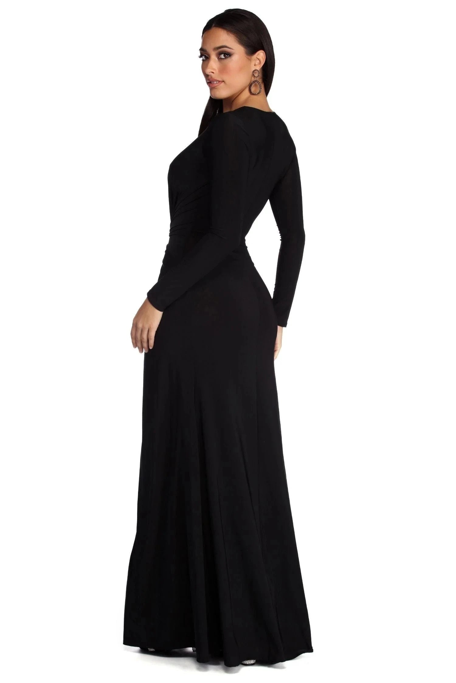 Formal Dress | Elegant V-Neck with Flattering Pleated Accents 5