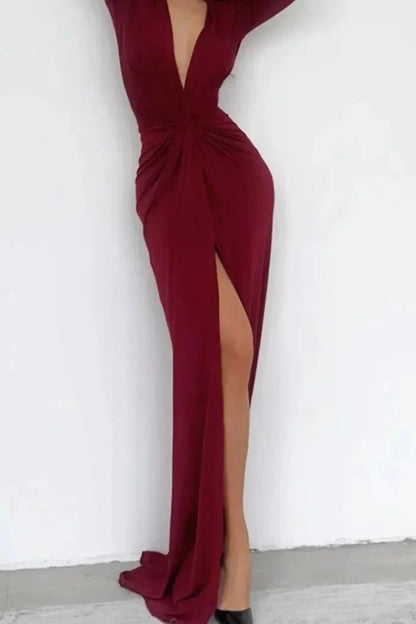 Formal Dress | Elegant V-Neck with Flattering Pleated Accents 9