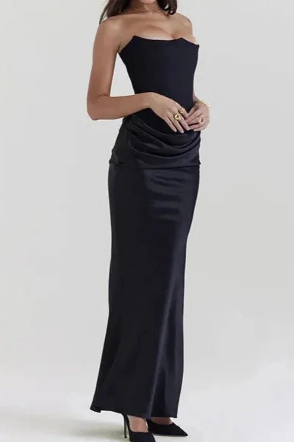 Formal Gown | Sculpted Corset Bodice with Cascading Satin for Elegant Events 3
